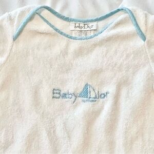 VTG Baby Dior Rare Terry 2-Piece 0-3 Months UNION MADE USA Heirloom Outfit Boat
